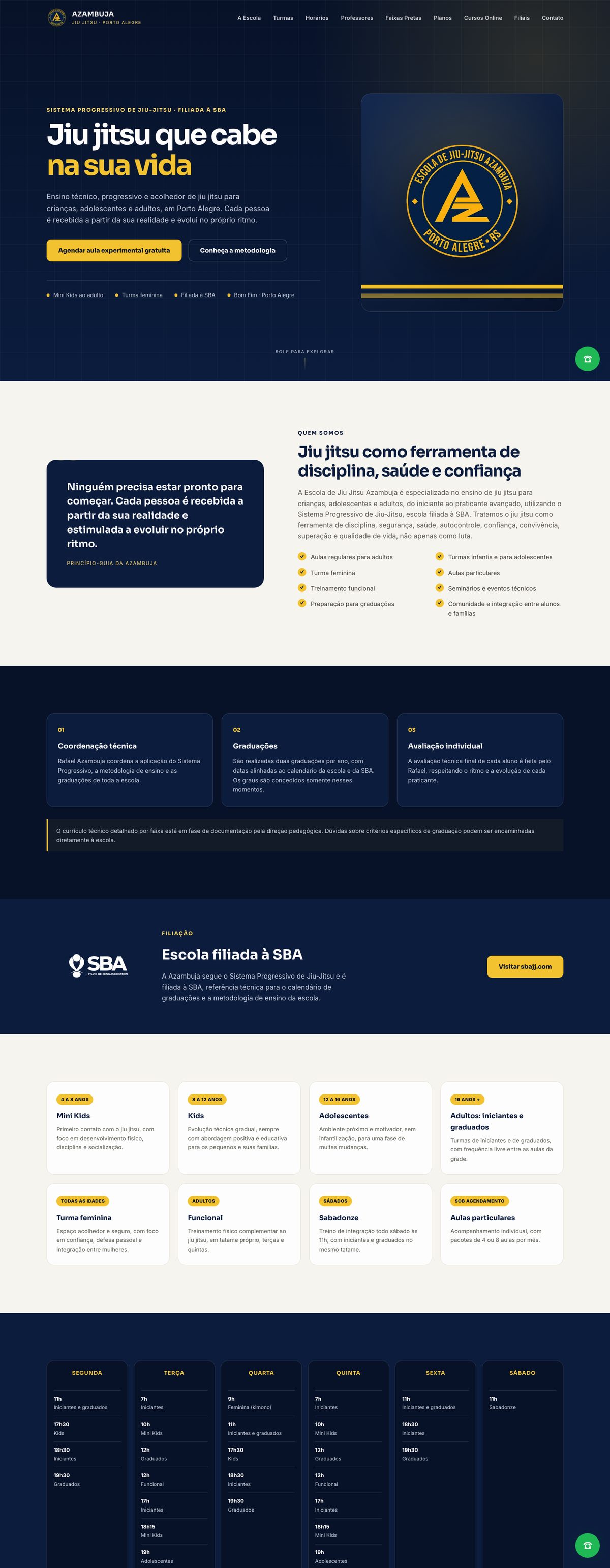 Site da Escola Azambuja de Jiu Jitsu